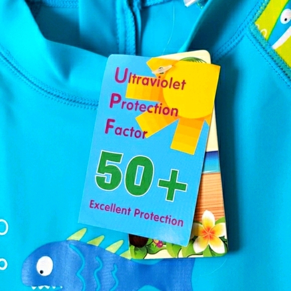 Boy's Surf Shorty Wetsuit Turquiose/Green w/Fish Size 10 - Picture 7 of 7